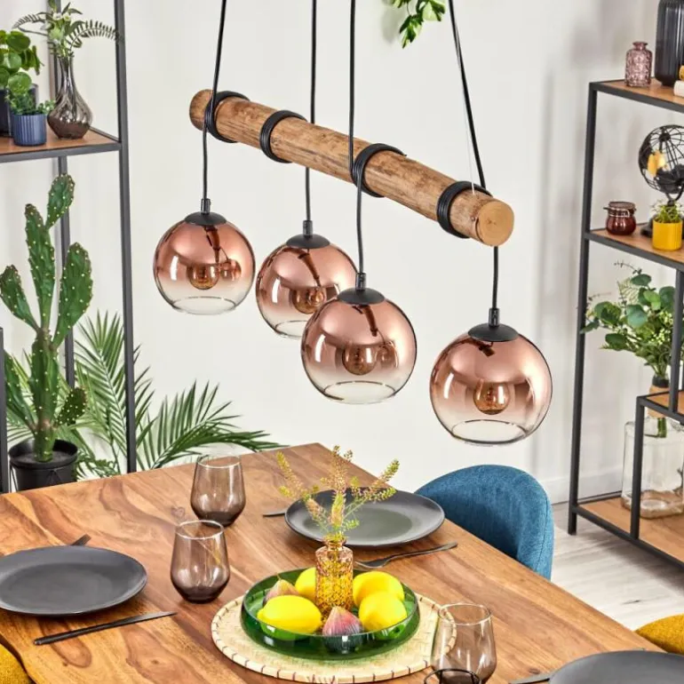Koyoto Suspension, Boule lumineuse, Suspension Écru, Noir, 4 lumières
