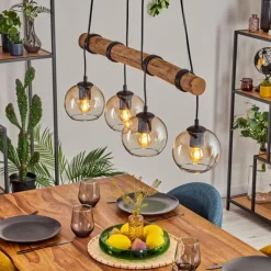 Koyoto Suspension, Boule lumineuse, Suspension Écru, Noir, 4 lumières