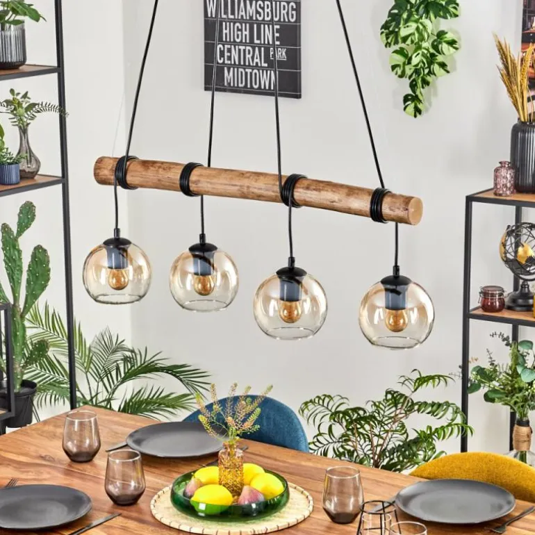 Koyoto Suspension, Boule lumineuse, Suspension Écru, Noir, 4 lumières