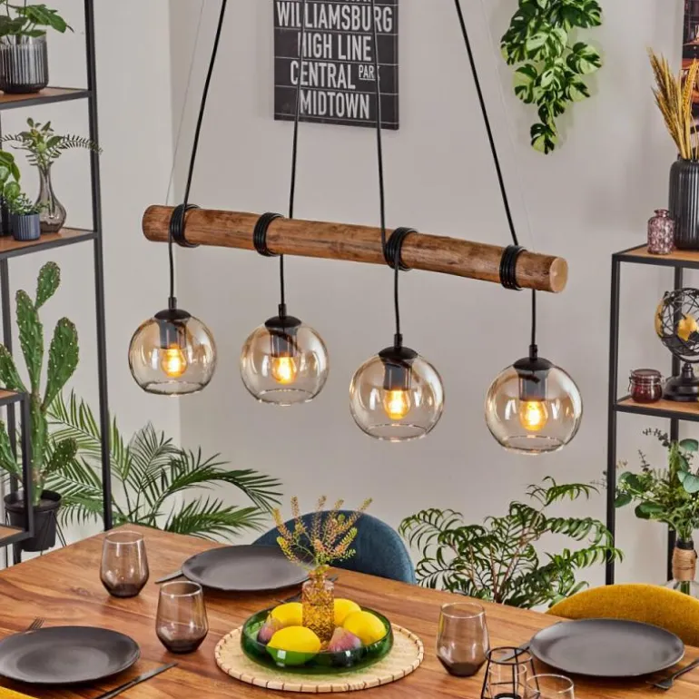 Koyoto Suspension, Boule lumineuse, Suspension Écru, Noir, 4 lumières