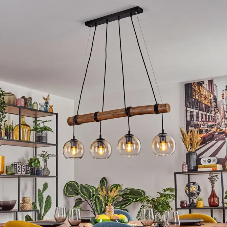 Koyoto Suspension, Boule lumineuse, Suspension Écru, Noir, 4 lumières