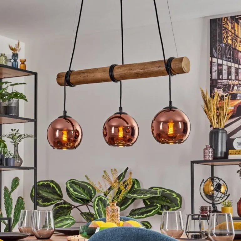 Koyoto Suspension, Boule lumineuse, Suspension Écru, Noir, 3 lumières