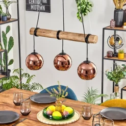 Koyoto Suspension, Boule lumineuse, Suspension Écru, Noir, 3 lumières