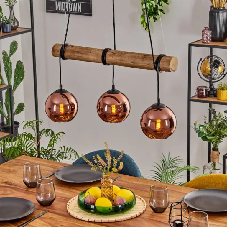 Koyoto Suspension, Boule lumineuse, Suspension Écru, Noir, 3 lumières
