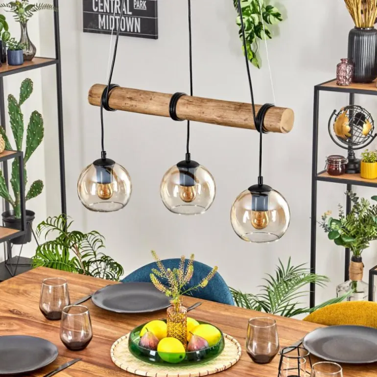 Koyoto Suspension, Boule lumineuse, Suspension Écru, Noir, 3 lumières