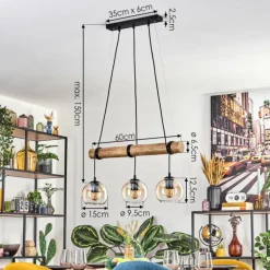 Koyoto Suspension, Boule lumineuse, Suspension Écru, Noir, 3 lumières