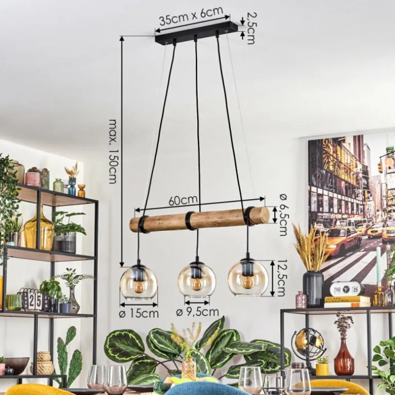 Koyoto Suspension, Boule lumineuse, Suspension Écru, Noir, 3 lumières