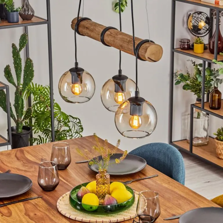 Koyoto Suspension, Boule lumineuse, Suspension Écru, Noir, 3 lumières