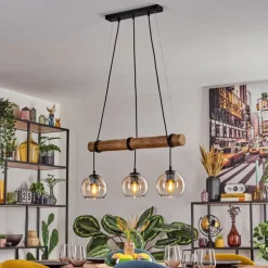 Koyoto Suspension, Boule lumineuse, Suspension Écru, Noir, 3 lumières