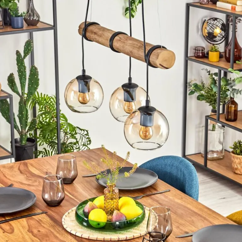 Koyoto Suspension, Boule lumineuse, Suspension Écru, Noir, 3 lumières