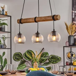 Koyoto Suspension, Boule lumineuse, Suspension Écru, Noir, 3 lumières