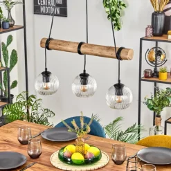 Koyoto Suspension, Boule lumineuse, Suspension Écru, Noir, 3 lumières