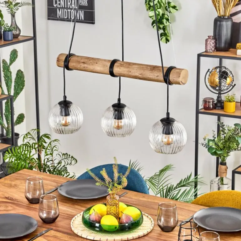 Koyoto Suspension, Boule lumineuse, Suspension Écru, Noir, 3 lumières