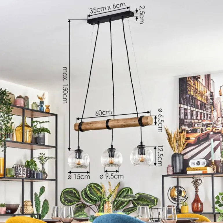 Koyoto Suspension, Boule lumineuse, Suspension Écru, Noir, 3 lumières