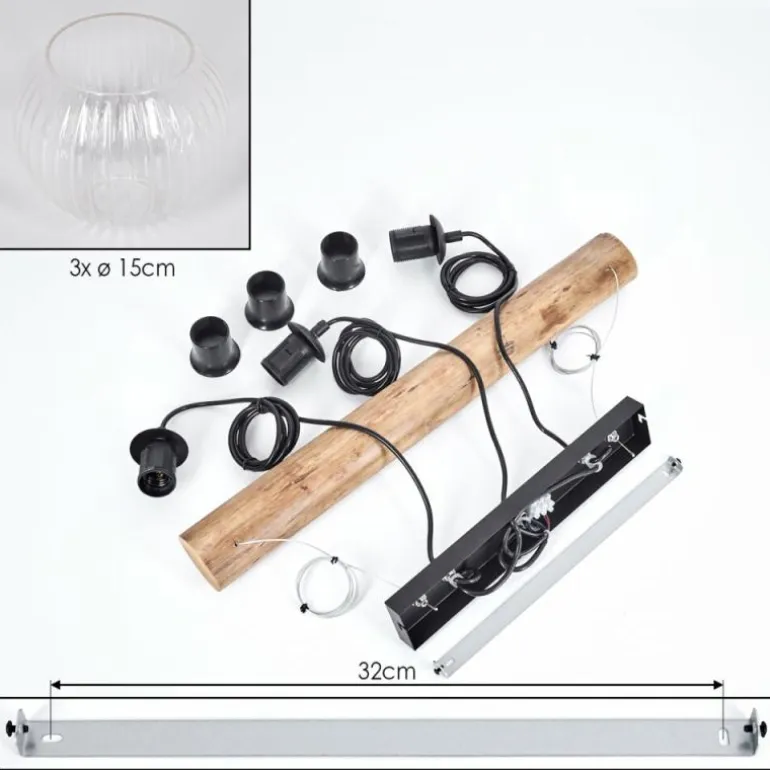 Koyoto Suspension, Boule lumineuse, Suspension Écru, Noir, 3 lumières