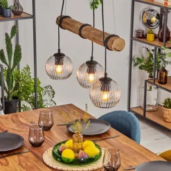 Koyoto Suspension, Boule lumineuse, Suspension Écru, Noir, 3 lumières
