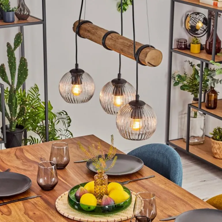 Koyoto Suspension, Boule lumineuse, Suspension Écru, Noir, 3 lumières