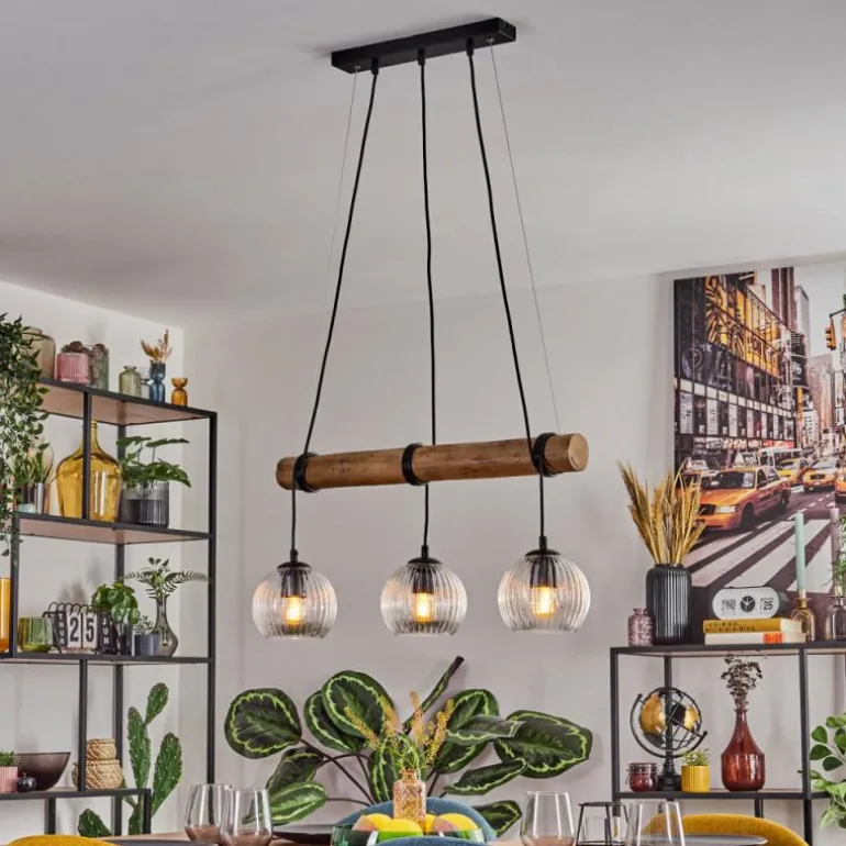 Koyoto Suspension, Boule lumineuse, Suspension Écru, Noir, 3 lumières