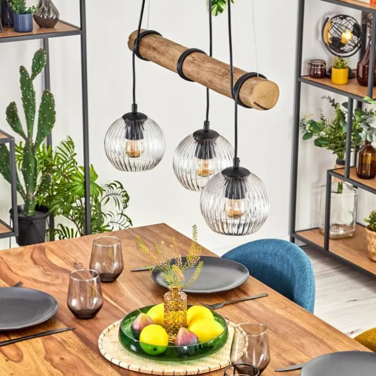 Koyoto Suspension, Boule lumineuse, Suspension Écru, Noir, 3 lumières