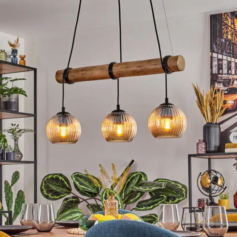 Koyoto Suspension, Boule lumineuse, Suspension Écru, Noir, 3 lumières