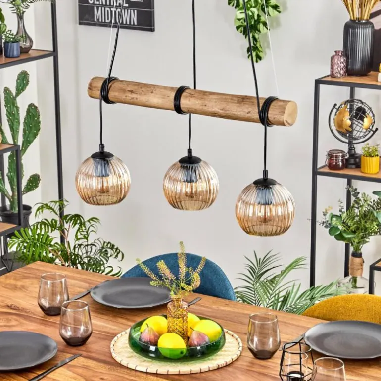 Koyoto Suspension, Boule lumineuse, Suspension Écru, Noir, 3 lumières