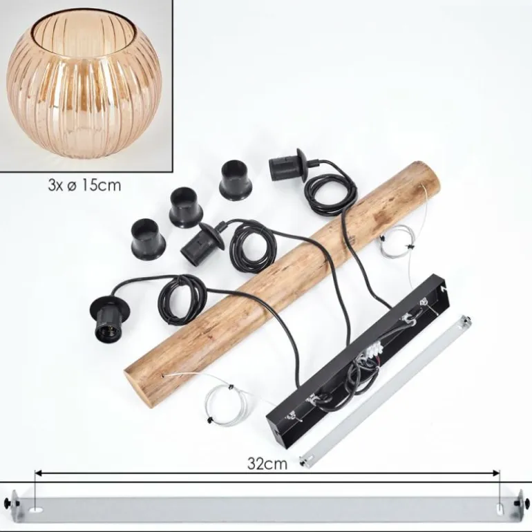 Koyoto Suspension, Boule lumineuse, Suspension Écru, Noir, 3 lumières