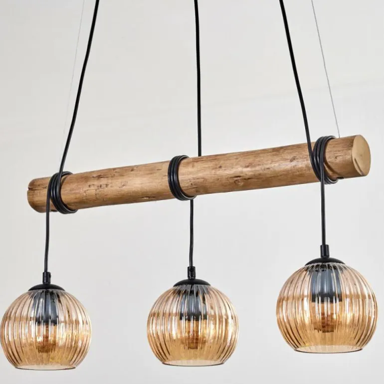 Koyoto Suspension, Boule lumineuse, Suspension Écru, Noir, 3 lumières