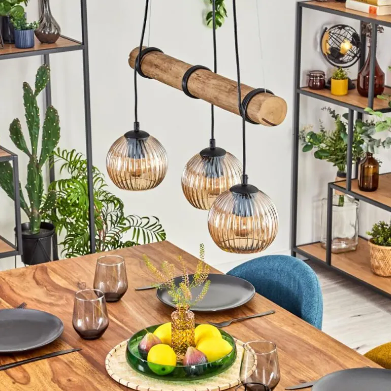 Koyoto Suspension, Boule lumineuse, Suspension Écru, Noir, 3 lumières