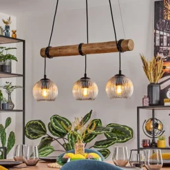 Koyoto Suspension, Boule lumineuse, Suspension Écru, Noir, 3 lumières