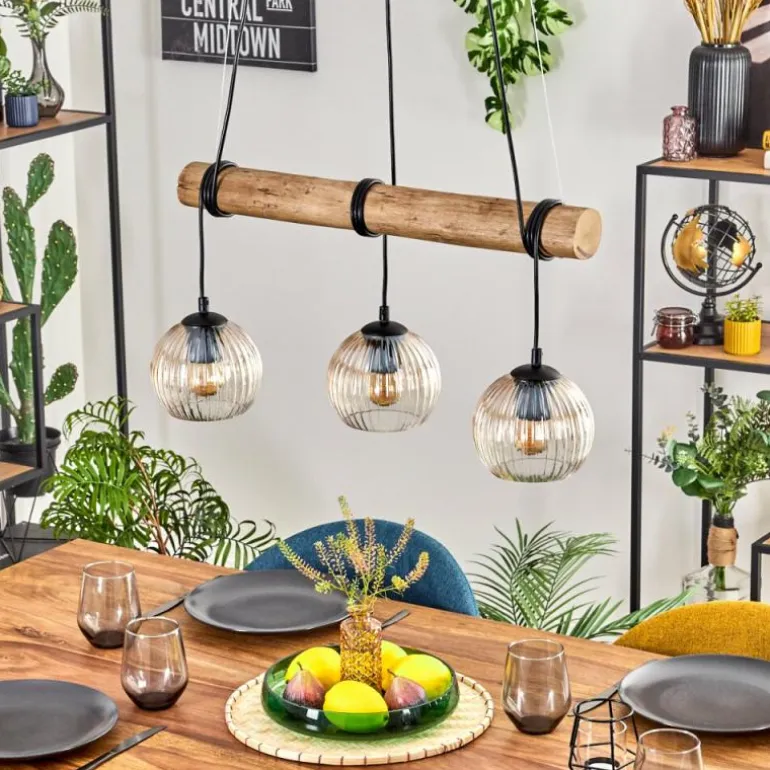 Koyoto Suspension, Boule lumineuse, Suspension Écru, Noir, 3 lumières