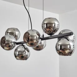 Koyoto Suspension, Boule lumineuse, Suspension Chrome, Fumé, 8 lumières