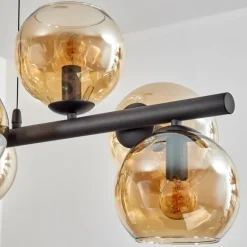 Koyoto Suspension, Boule lumineuse, Suspension Ambre, Fumé, 8 lumières