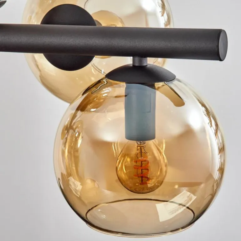 Koyoto Suspension, Boule lumineuse, Suspension Ambre, Fumé, 8 lumières