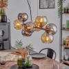 Koyoto Suspension, Boule lumineuse, Suspension Ambre, Chrome, Fumé, 8 lumières