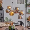 Koyoto Suspension, Boule lumineuse, Suspension Ambre, Chrome, Fumé, 8 lumières