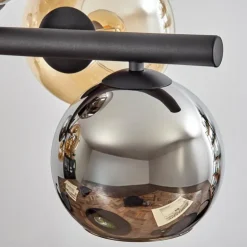 Koyoto Suspension, Boule lumineuse, Suspension Ambre, Chrome, Fumé, 8 lumières