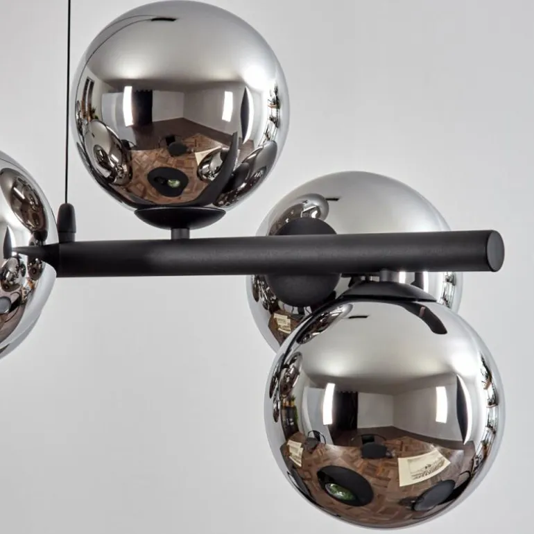Koyoto Suspension, Boule lumineuse, Suspension Chrome, Fumé, 8 lumières