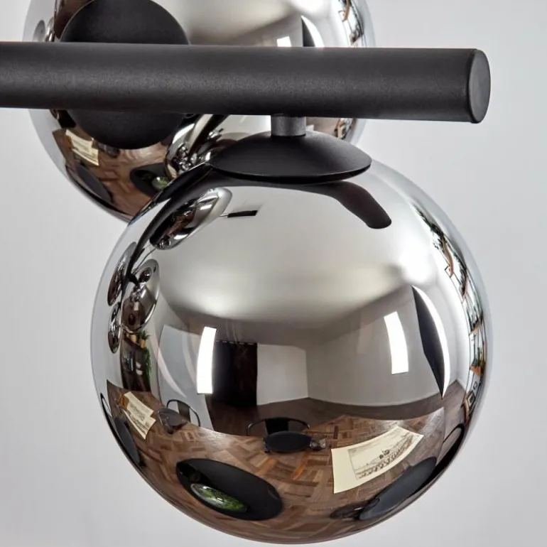 Koyoto Suspension, Boule lumineuse, Suspension Chrome, Fumé, 8 lumières
