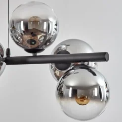 Koyoto Suspension, Boule lumineuse, Suspension Chrome, Clair, Fumé, 8 lumières