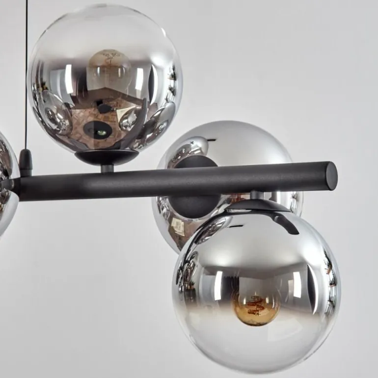 Koyoto Suspension, Boule lumineuse, Suspension Chrome, Clair, Fumé, 8 lumières
