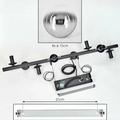Koyoto Suspension, Boule lumineuse, Suspension Chrome, Clair, Fumé, 8 lumières