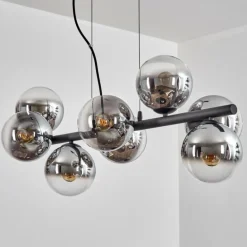 Koyoto Suspension, Boule lumineuse, Suspension Chrome, Clair, Fumé, 8 lumières