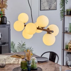 Koyoto Suspension, Boule lumineuse, Suspension Blanc, 8 lumières