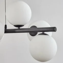 Koyoto Suspension, Boule lumineuse, Suspension Blanc, 8 lumières