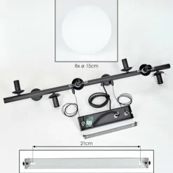 Koyoto Suspension, Boule lumineuse, Suspension Blanc, 8 lumières