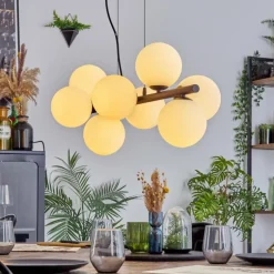 Koyoto Suspension, Boule lumineuse, Suspension Blanc, 8 lumières