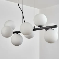 Koyoto Suspension, Boule lumineuse, Suspension Blanc, 8 lumières