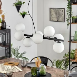 Koyoto Suspension, Boule lumineuse, Suspension Blanc, 8 lumières