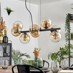 Koyoto Suspension, Boule lumineuse, Suspension Ambre, Clair, 8 lumières
