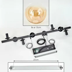 Koyoto Suspension, Boule lumineuse, Suspension Ambre, Clair, 8 lumières